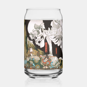 Vintage Ukiyo-e Kuniyoshi Skelet Specter Kunst Blikvorm Glas