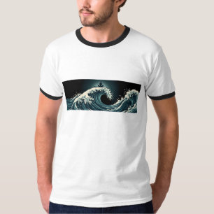 Vintage Ukiyo e Surfen Zen Meditatie T-shirt
