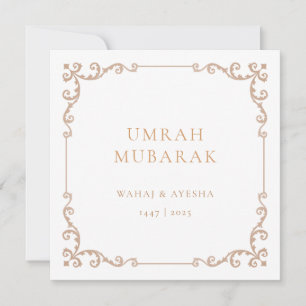 Vintage Umrah Mubarak Bruine Kader Kaart