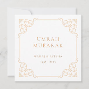 Vintage Umrah Mubarak Gouden Kader Kaart