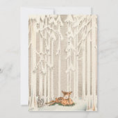 Vintage un an Bois d'hiver Deer Invitations (Dos)
