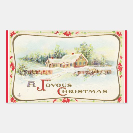 Vintage Un Sticker De Noël Joyeux (Devant)