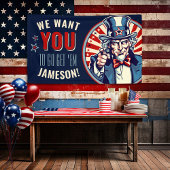 Vintage Uncle Sam Militaire Afscheidsfeest Banner