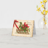 Vintage Une Joyeuse Carte de Noël (Fleur jaune)