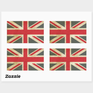 Vintage Union Jack British Flag Rechthoekige Sticker