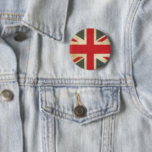 Vintage Union Jack Britse Vlag Knop Ronde Button 5,7 Cm