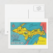 Vintage Upper Peninsula Michigan Travel Briefkaart (Voorkant / Achterkant)