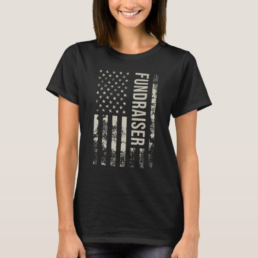 Vintage US American Flag Fundraiser T-shirt (Voorkant)