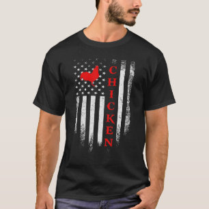 Vintage Us Amerikaanse Vlag Kippenboerderij Haan B T-shirt