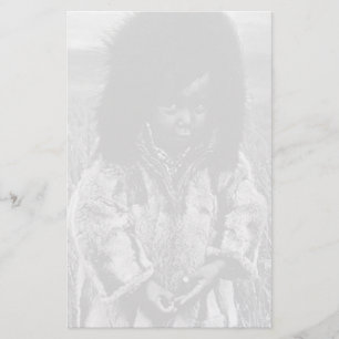 Vintage USA Alaska eskimo jongen 1970 Briefpapier