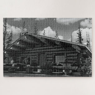 Vintage USA Alaska Moderne Alaskaanse blokhut Legpuzzel