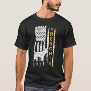 Vintage Usa Amerikaanse Vlag Franse Bulldog French T-shirt