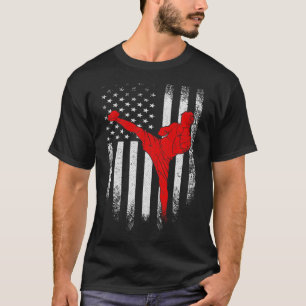 Vintage Usa Amerikaanse Vlag Mma Kickboksen Vechte T-shirt