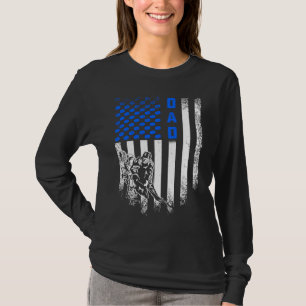 Vintage USA Amerikaanse Vlag Trots Hockey Vader Si T-shirt