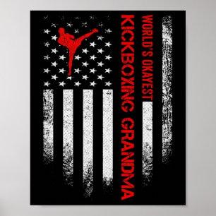 Vintage Usa Amerikaanse Vlag Werelds Okéste Kickbo Poster