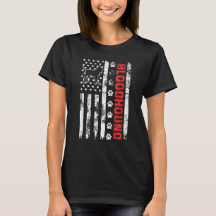 Vintage Usa Bloodhound Amerikaanse Vlag Patriottis T-shirt