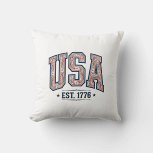 Vintage USA Est 1776 Patriottische Graveer Shirt_1 Kussen