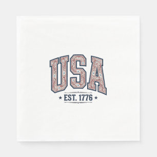 Vintage USA Est 1776 Patriottische Graveer Shirt_1 Servet