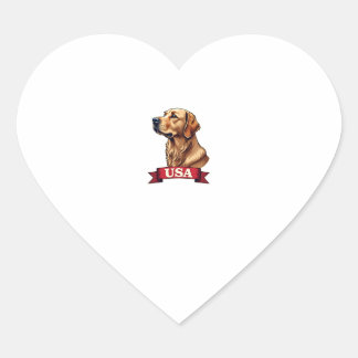 Vintage USA Golden Retriever Engraving Shirt Hart Sticker