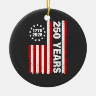 Vintage USA Semiquincentennial 250e verjaardag Keramisch Ornament