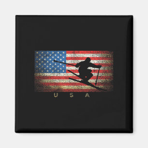 Vintage Usa Skien Amerikaanse Vlag Clic Vrouwen Me Magneet