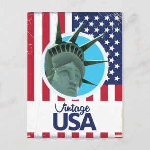 Vintage USA Statue of Liberty vintage reisposter Briefkaart
