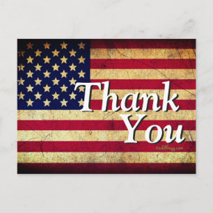 Vintage USA-vlag Americana bedankkaart Briefkaart
