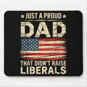 Vintage Usa Vlag Een Trotse Vader Die Geen Liberal Muismat