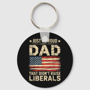 Vintage Usa Vlag Een Trotse Vader Die Geen Liberal Sleutelhanger