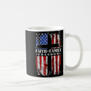 Vintage Usa Vlag Geloof Familie Dom Patriottisch C Koffiemok