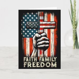 Vintage Usa Vlag Geloof Familie Vrijheid Patriotis Kaart