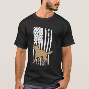 Vintage USA Vlag Thema Duitse Herder Patriotisch T-shirt