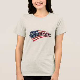 Vintage USA Vlag Tri-Blend T-shirt