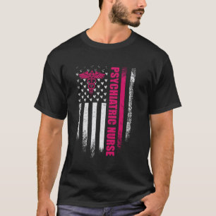 Vintage USA-vlag Trots verpleegkundige psychiatrie T-shirt