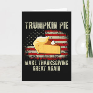Vintage Usa Vlag Trumpkin Taart Maak Thanksgiving Kaart