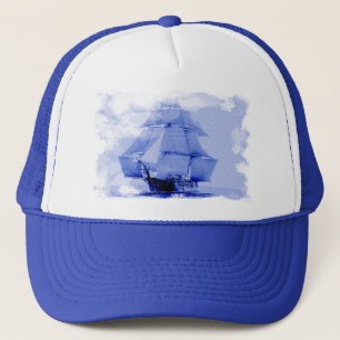 Vintage USS Monongahela Voilier Casquette
