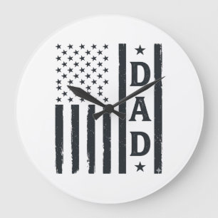 Vintage Vader Amerikaanse Vlag Vector Design_1 Grote Klok