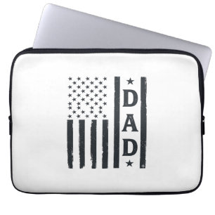 Vintage Vader Amerikaanse Vlag Vector Ontwerp_1 Laptop Sleeve