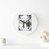 Vintage Vader en Kind Vissersgravure Shirt D Grote Klok (Huis)