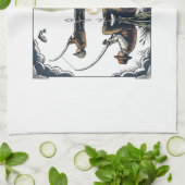 Vintage Vader en Kind Vissersgravure Shirt D Theedoek (Gevouwen)