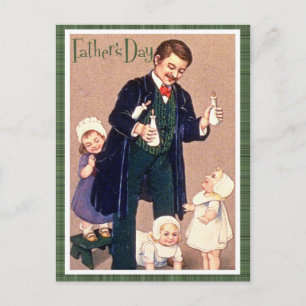 Vintage Vaderdag Briefkaart