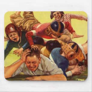 Vintage Vaderdag, Voetbal Kinderen en Familie Hond Muismat