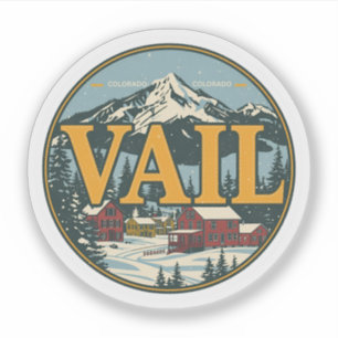 vintage Vail Colorado outdoor winter snow ski Sticker