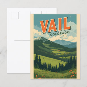 vintage Vail Colorado outdoor zomer souvenirs Briefkaart