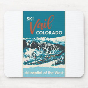 Vintage Vail Ski Poster Muismat
