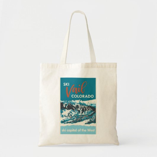Vintage Vail Ski Poster Tote Bag (Voorkant)