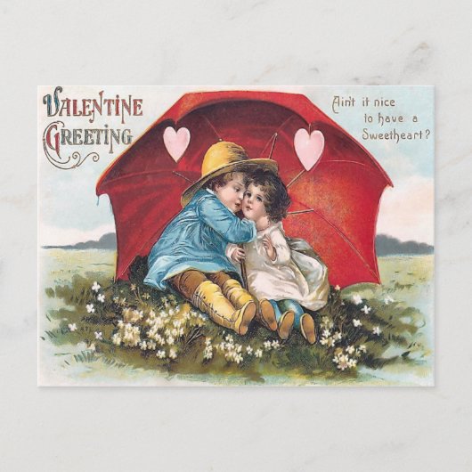 Vintage Valentijn Briefkaart (Voorkant)