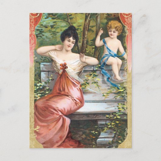 Vintage Valentijn Briefkaart (Voorkant)