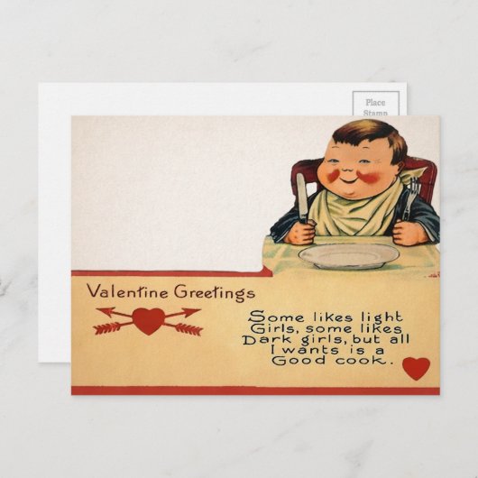 Vintage Valentijn Briefkaart (Voorkant / Achterkant)