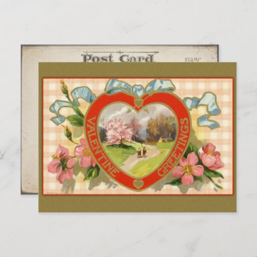 Vintage Valentijn Briefkaart (Voorkant / Achterkant)